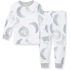 imageBurts Bees Baby Boys 2Piece Long Sleeve Tee and Pants Organic Cotton Pajama SetHello Moon Light Blue