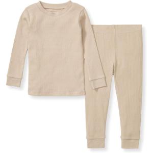 imageBurts Bees Baby Boys 2Piece Long Sleeve Tee and Pants Organic Cotton Pajama SetNeutral Solid Rib