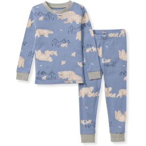 imageBurts Bees Baby Boys 2Piece Long Sleeve Tee and Pants Organic Cotton Pajama SetPolar Mountain Blue