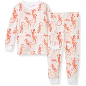 imageBurts Bees Baby Boys 2Piece Long Sleeve Tee and Pants Organic Cotton Pajama SetWatercolor Gecko
