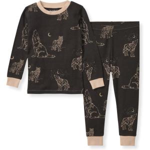 imageBurts Bees Baby Boys 2Piece Long Sleeve Tee and Pants Organic Cotton Pajama SetWolf Pack