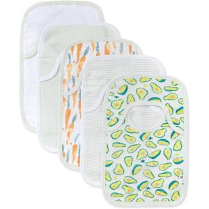 imageBurts Bees Baby Infant Pull On Bibs 100 Organic Cotton Lap Shoulder Style Drool Cloths Newborn EssentialsCarrots  Avocados