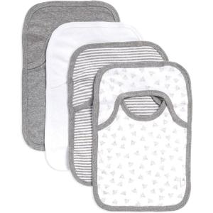 imageBurts Bees Baby Infant Pull On Bibs 100 Organic Cotton Lap Shoulder Style Drool Cloths Newborn EssentialsGrey Variety