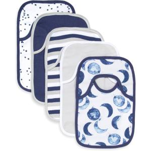 imageBurts Bees Baby Infant Pull On Bibs 100 Organic Cotton Lap Shoulder Style Drool Cloths Newborn EssentialsHello Moon