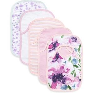 imageBurts Bees Baby Infant Pull On Bibs 100 Organic Cotton Lap Shoulder Style Drool Cloths Newborn EssentialsWatercolor Daylily