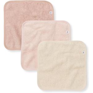 imageBurts Bees Baby Infant Washcloths 100 Organic Cotton Soft and Super Absorbent Knit Terry Wash Cloth  3 Pack SetPink Sand Woven Terry