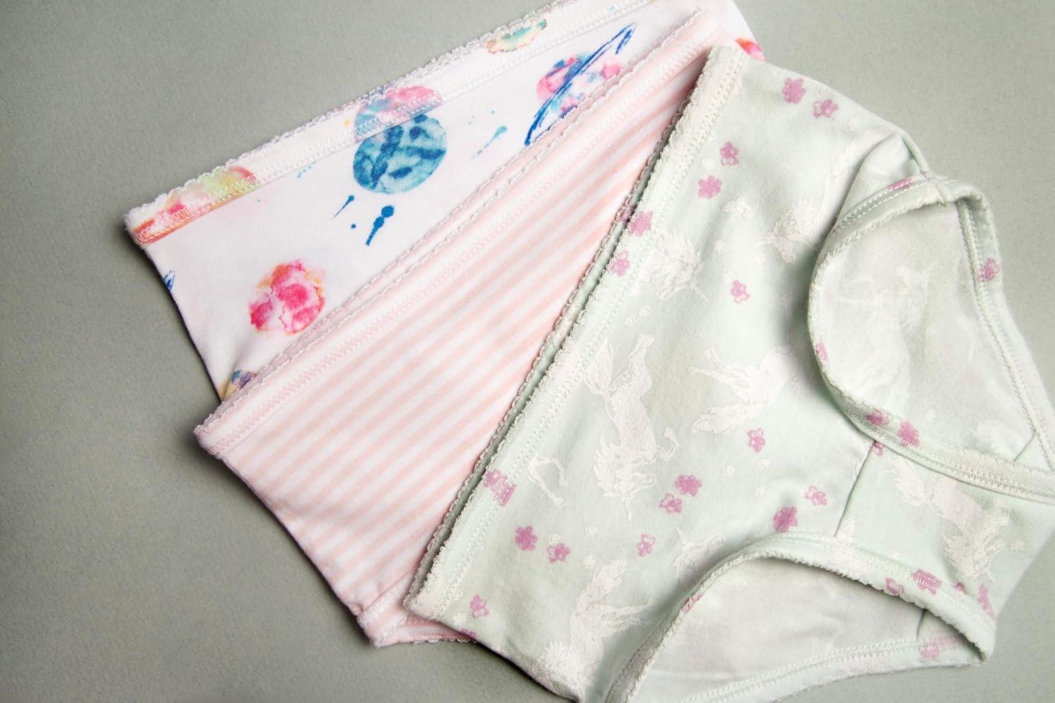 imageBurts Bees Baby Toddler Girls Underwear Set of 5  Solids StripesPrints TagFree with Sizes for 2T to 8 Years OldDino Friends