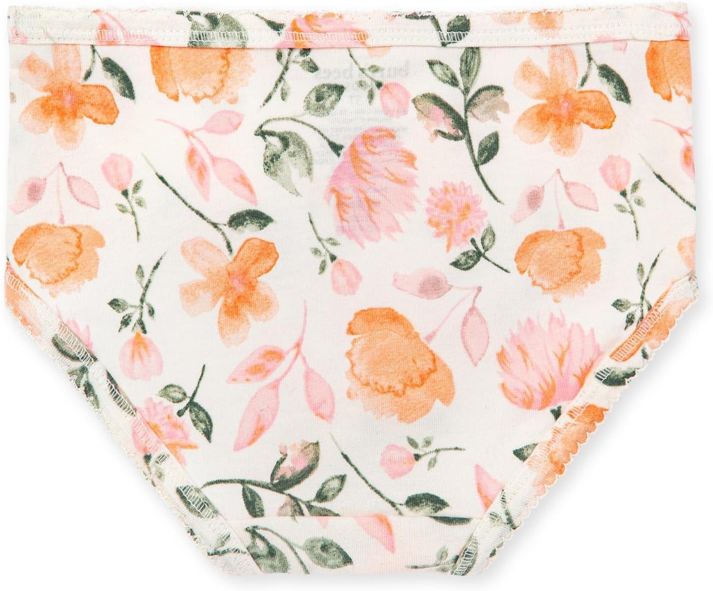 imageBurts Bees Baby Toddler Girls Underwear Set of 5  Solids StripesPrints TagFree with Sizes for 2T to 8 Years OldFloral Guitars