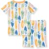 imageBurts Bees Baby Baby Boys Pajamas Sleeve Tee and Shorts 2Piece Pj Set 100 Organic CottonVibrant Surf