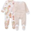 imageBurts Bees Baby Baby Girls Pajamas Sleep and Play Soft 100 Organic Cotton Onepiece Pj With Nonslip Bee Grip Footies Newborn Essentials