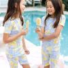 imageBurts Bees Baby Baby Girls Pajamas Sleeve Tee and Shorts 2Piece Pj Set 100 Organic CottonLemon Tiles