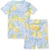 imageBurts Bees Baby Baby Girls Pajamas Sleeve Tee and Shorts 2Piece Pj Set 100 Organic CottonLemon Tiles