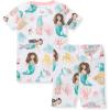 imageBurts Bees Baby Baby Girls Pajamas Sleeve Tee and Shorts 2Piece Pj Set 100 Organic CottonMagical Mermaids