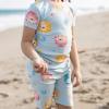 imageBurts Bees Baby Baby Girls Pajamas Sleeve Tee and Shorts 2Piece Pj Set 100 Organic CottonPuffer Fish