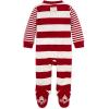 imageBurts Bees Baby Baby Girls Pajamas Zip Front NonSlip Footed Sleeper Pjs 100 Organic CottonCardinal Stripes