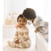 imageBurts Bees Baby Baby Girls Pajamas Zip Front NonSlip Footed Sleeper Pjs 100 Organic CottonOat Rugby Stripe