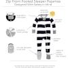 imageBurts Bees Baby Boys Snug Fit OnePiece Footed NonSlip SleeperMidnight Rugby Stripe