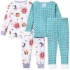 imageBurts Bees Baby Girls 2Piece Long Sleeve Tee and Pants Organic Cotton Pajama SetCelestial  Mosaic