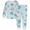 imageBurts Bees Baby Girls 2Piece Long Sleeve Tee and Pants Organic Cotton Pajama SetDinosaur Flowers
