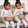 imageBurts Bees Baby Girls 2Piece Long Sleeve Tee and Pants Organic Cotton Pajama SetEaster Friends