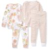 imageBurts Bees Baby Girls 2Piece Long Sleeve Tee and Pants Organic Cotton Pajama SetFairy Floral 2pk
