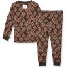 imageBurts Bees Baby Girls 2Piece Long Sleeve Tee and Pants Organic Cotton Pajama SetFloral Arches