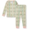 imageBurts Bees Baby Girls 2Piece Long Sleeve Tee and Pants Organic Cotton Pajama SetFloral Tile