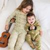 imageBurts Bees Baby Girls 2Piece Long Sleeve Tee and Pants Organic Cotton Pajama SetFloral Tile
