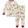 imageBurts Bees Baby Girls 2Piece Long Sleeve Tee and Pants Organic Cotton Pajama SetHoliday Hands