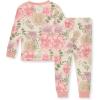 imageBurts Bees Baby Girls 2Piece Long Sleeve Tee and Pants Organic Cotton Pajama SetMountain Floral