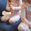imageBurts Bees Baby Girls 2Piece Long Sleeve Tee and Pants Organic Cotton Pajama SetRetro Rainbow