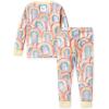 imageBurts Bees Baby Girls 2Piece Long Sleeve Tee and Pants Organic Cotton Pajama SetRetro Rainbow