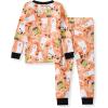 imageBurts Bees Baby Girls 2Piece Long Sleeve Tee and Pants Organic Cotton Pajama SetStarry Ghost