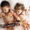 imageBurts Bees Baby Girls 2Piece Long Sleeve Tee and Pants Organic Cotton Pajama SetStarry Ghost