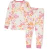 imageBurts Bees Baby Girls 2Piece Long Sleeve Tee and Pants Organic Cotton Pajama SetSunset Blooms