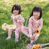 imageBurts Bees Baby Girls 2Piece Long Sleeve Tee and Pants Organic Cotton Pajama SetWild Floral