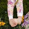 imageBurts Bees Baby Girls 2Piece Long Sleeve Tee and Pants Organic Cotton Pajama SetWild Floral