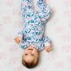 imageBurts Bees Baby Girls Loose Fit Organic Cotton Sleep and Play OnePiece Zip Front Footed PajamasWatercolor Dreams