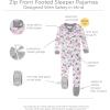 imageBurts Bees Baby Girls Snug Fit OnePiece Footed NonSlip Sleeper PajamasAutumn Blooms