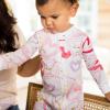 imageBurts Bees Baby Girls Snug Fit OnePiece Footed NonSlip Sleeper PajamasBee Mine