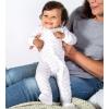imageBurts Bees Baby Girls Snug Fit OnePiece Footed NonSlip Sleeper PajamasBlossom Chevron Bee