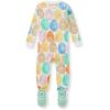 imageBurts Bees Baby Girls Snug Fit OnePiece Footed NonSlip Sleeper PajamasEaster Friends