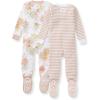imageBurts Bees Baby Girls Snug Fit OnePiece Footed NonSlip Sleeper PajamasFairy Floral