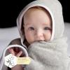 imageBurts Bees Baby Infant Hooded Towels Little Ducks Organic Cotton Unisex Bath Essentials and Newborn Necessities Soft Nursery Towel with Hood Set 2Pack Size 29 x 29 InchGrey Yellow Bees