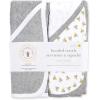 imageBurts Bees Baby Infant Hooded Towels Little Ducks Organic Cotton Unisex Bath Essentials and Newborn Necessities Soft Nursery Towel with Hood Set 2Pack Size 29 x 29 InchGrey Yellow Bees