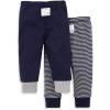 imageBurts Bees Baby Knit Jogger Pants Baby Sweatpants 100 Organic Cotton Infant BottomsNavy SolidStripes 2pk