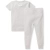 imageBurts Bees Baby Unisex Baby Honeysoft 2 Pc PajamasJersey Slub Short Sleeve Tee and Pant SetOrganic Cotton ampamp Lyocell BlendFeather