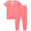 imageBurts Bees Baby Unisex Baby Honeysoft 2 Pc PajamasJersey Slub Short Sleeve Tee and Pant SetOrganic Cotton ampamp Lyocell BlendPink Coral
