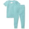 imageBurts Bees Baby Unisex Baby Honeysoft 2 Pc PajamasJersey Slub Short Sleeve Tee and Pant SetOrganic Cotton ampamp Lyocell BlendSeaglass Blue