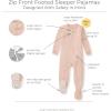 imageBurts Bees Baby Unisex Baby Honeysoft Sleeper Pajamas Zip Front Nonslip Footed Footie Pjs Organic Cotton ampamp LyocellApple Jersey Slub